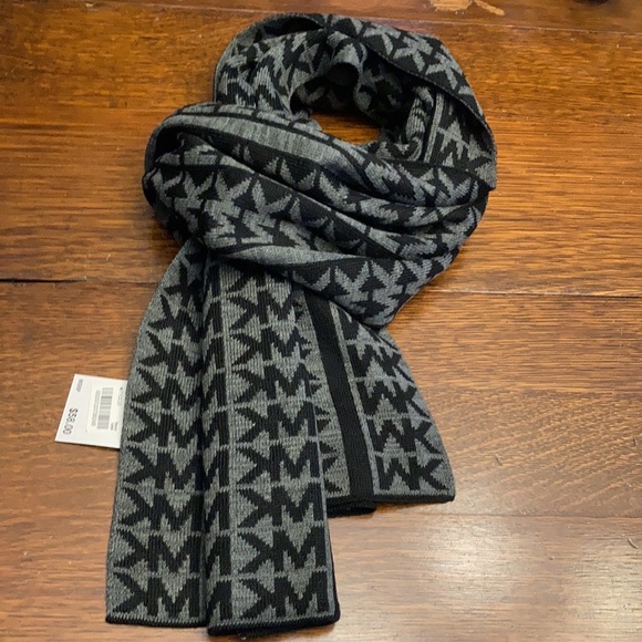 NWT Michael by Michael Kors scarf in black & charcoal. Hand wash cold. About 63” - Picture 7 of 7